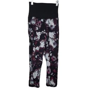 Lululemon Tranquil Crop Pants High Waist Kara Blossom Multi Black Women's Size 2
